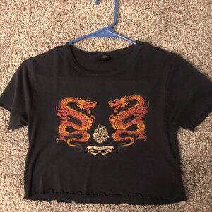 Urban Outfitters Women's Navy and Blue Crop-top